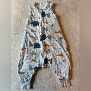Toddler Sleep Sack w Foot Holes, Elephant Fox Bear Print. Sz 90-100 cm (3/4T)